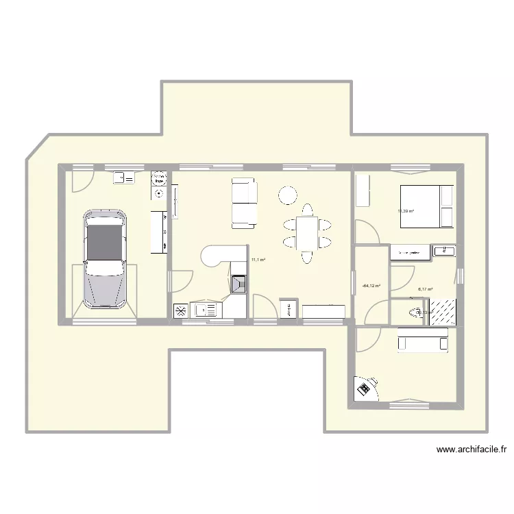 maison bm. Plan de 5  et 205 m²