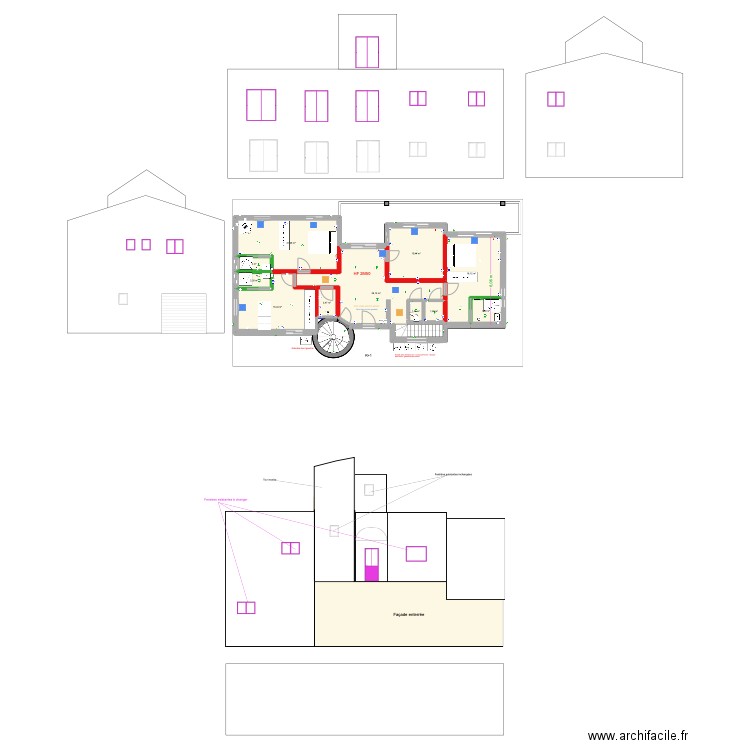 ASSAS PLANS Façades. Plan de 11 pièces et 111 m2