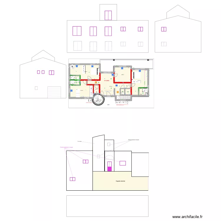 ASSAS PLANS Fa&ccedil;ades. Plan de 