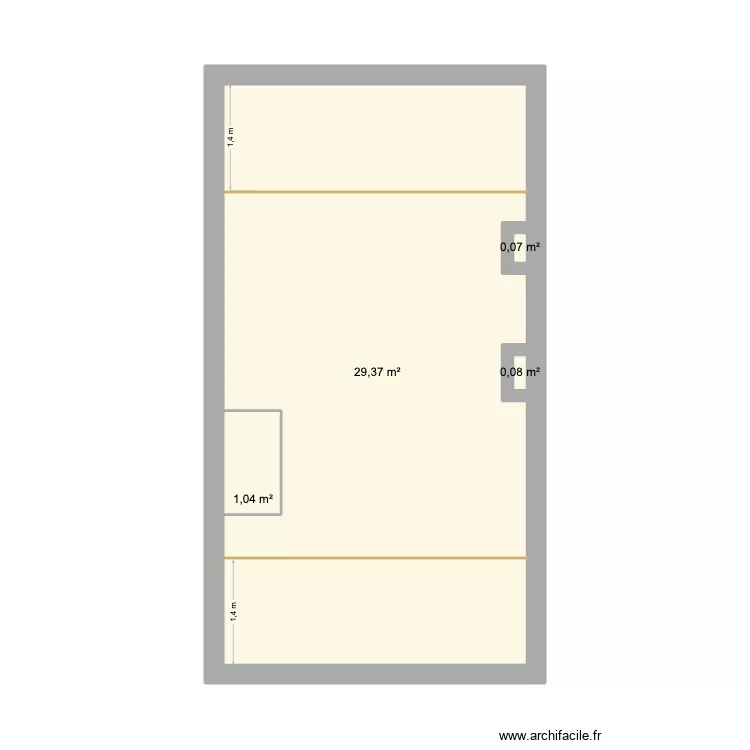 Comble Paskale. Plan de 4  et 31 m²