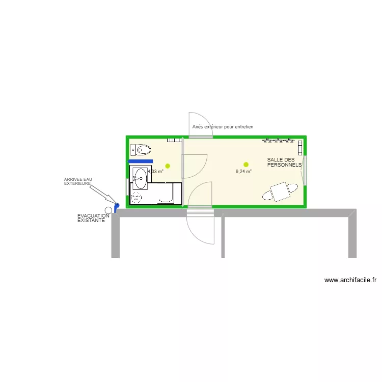 bungalow. Plan de 