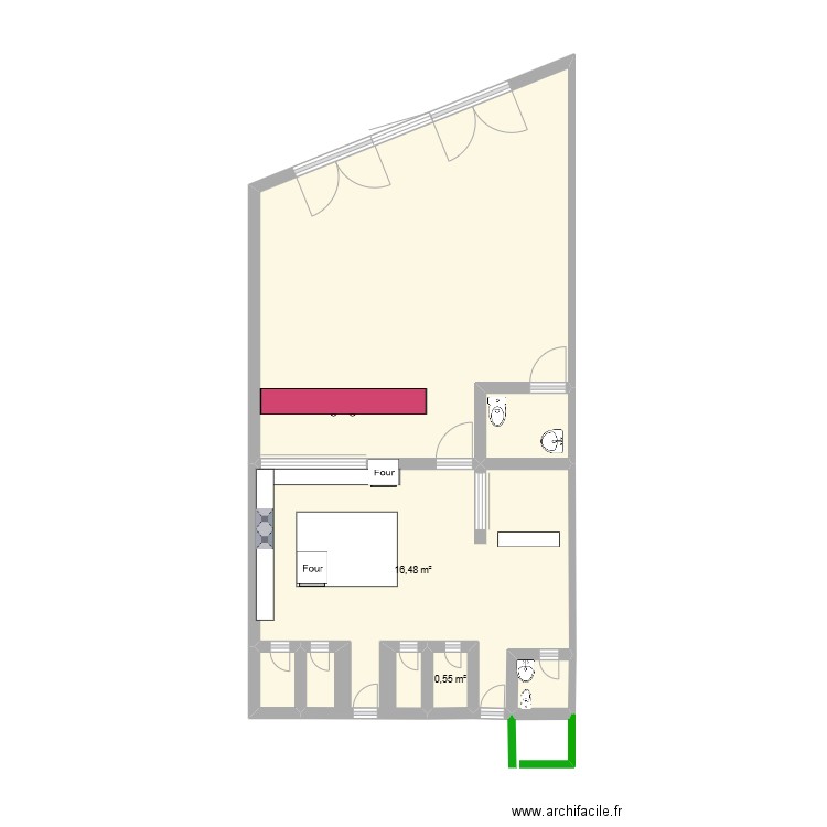 Projet ingénierie Barrreteau Mewen. Plan de 6 pièces et 46 m2