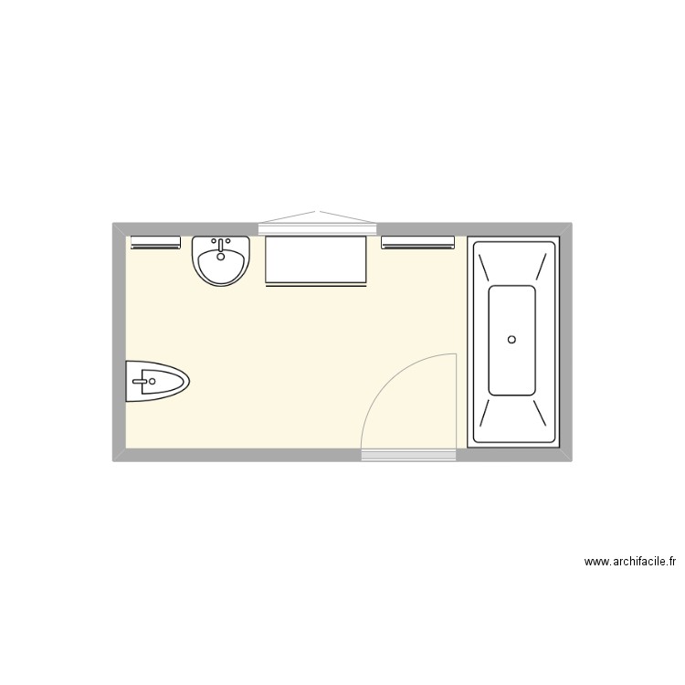 SDB ETAT INITIAL. Plan de 1 pièce et 7 m2
