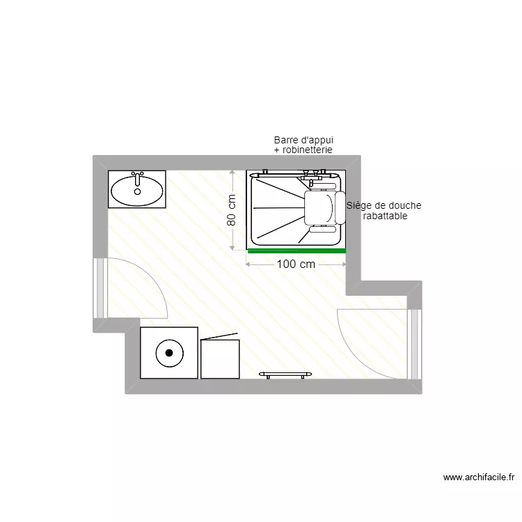AYAYDIN apr&egrave;s travaux. Plan de 1  et 5 m²