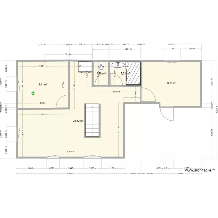 Vignal 1 v3. Plan de 5 Pièces et 46 m²