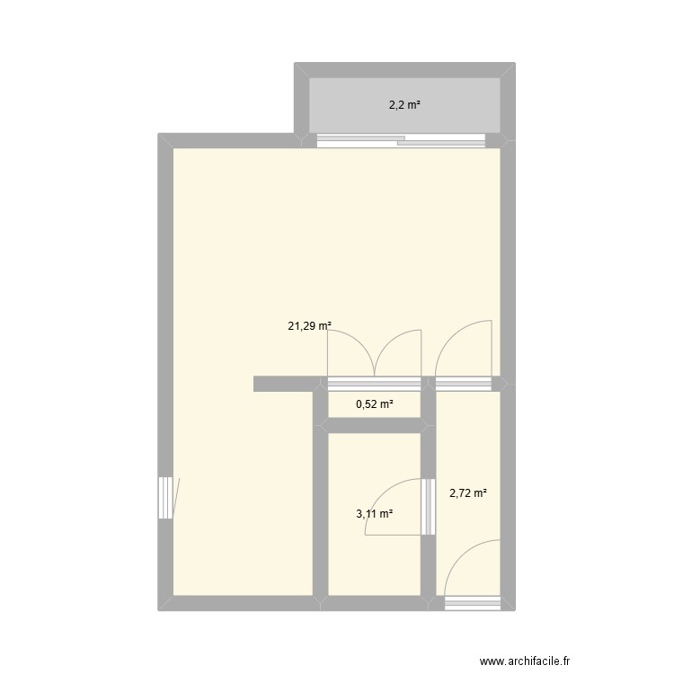 MARTEAU - ROUEN. Plan de 5 pièces et 30 m2