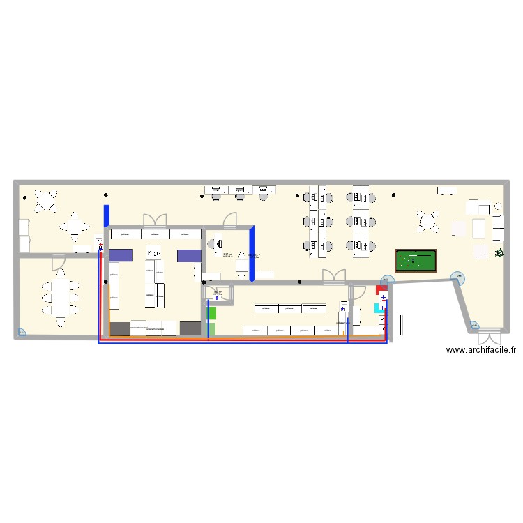 Labo bersol vf. Plan de 3 pièces et 253 m2
