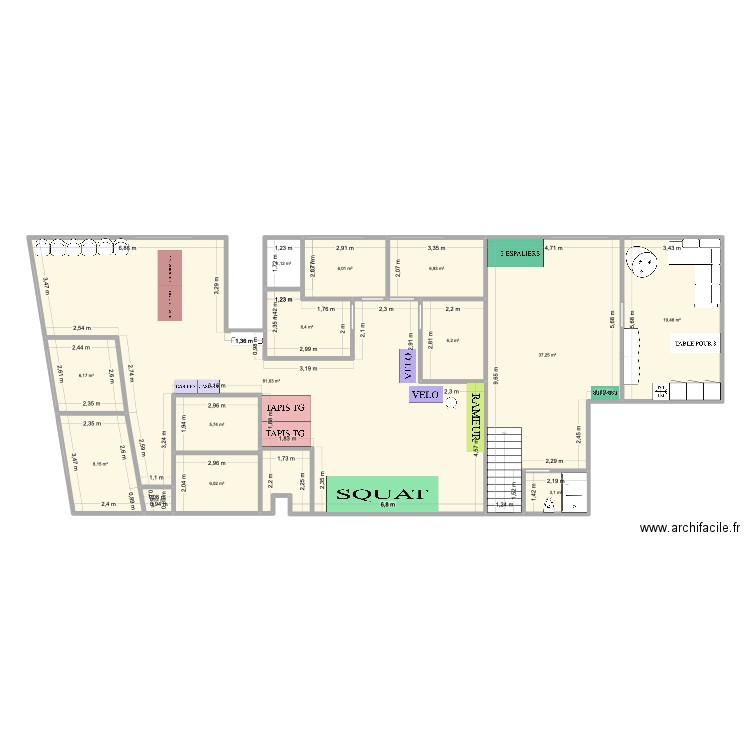 OKAM FSB PORTE GAUCHE. Plan de 14 pièces et 196 m2