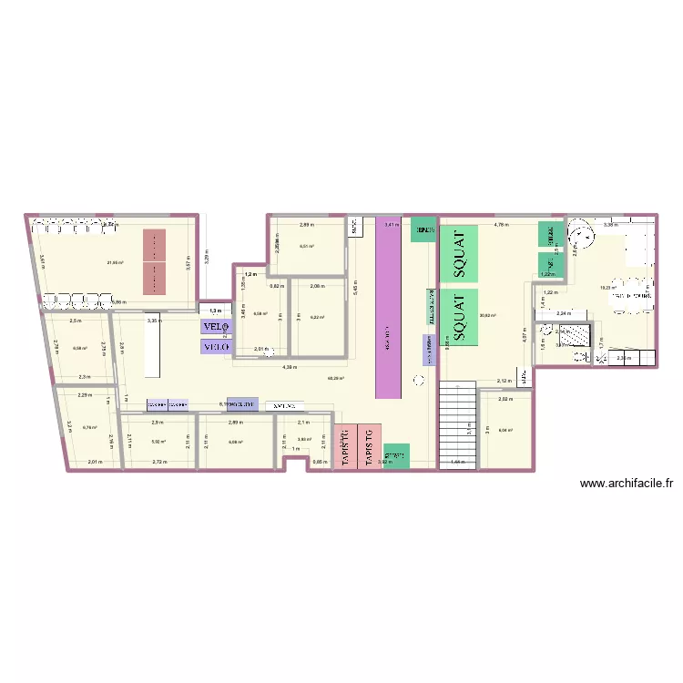 OKAM FSB PORTE GAUCHE. Plan de 14 pièces et 190 m²