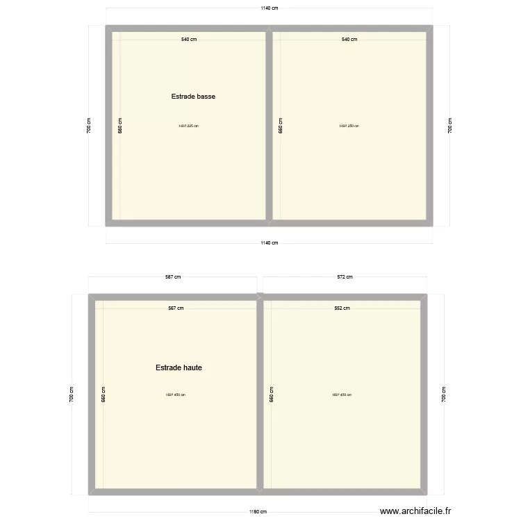 Estrades GCAD. Plan de 