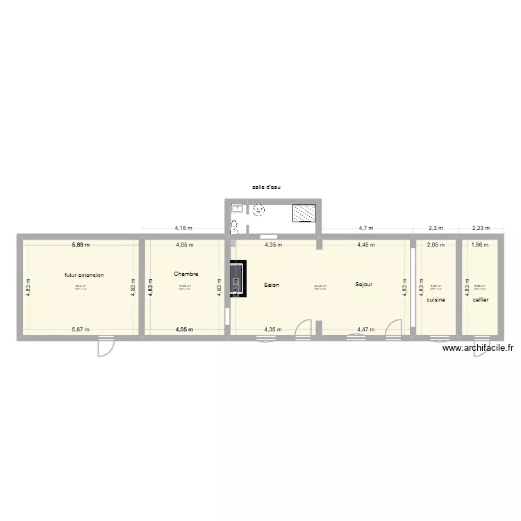 bosville. Plan de 5  et 110 m²