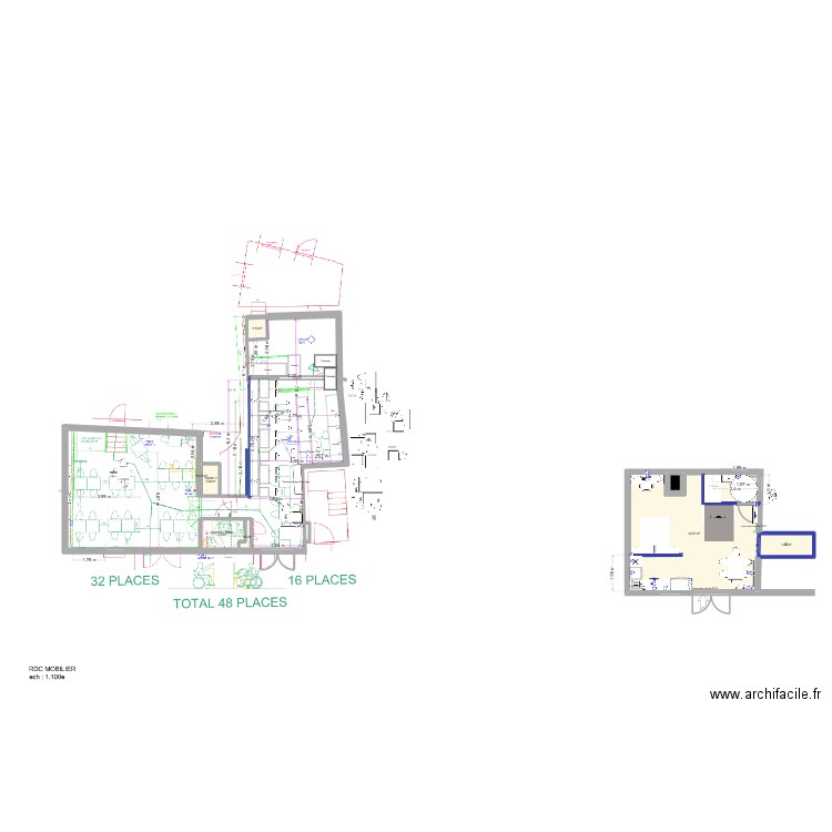 plan semainaire en seminaire. Plan de 8 pièces et 134 m2