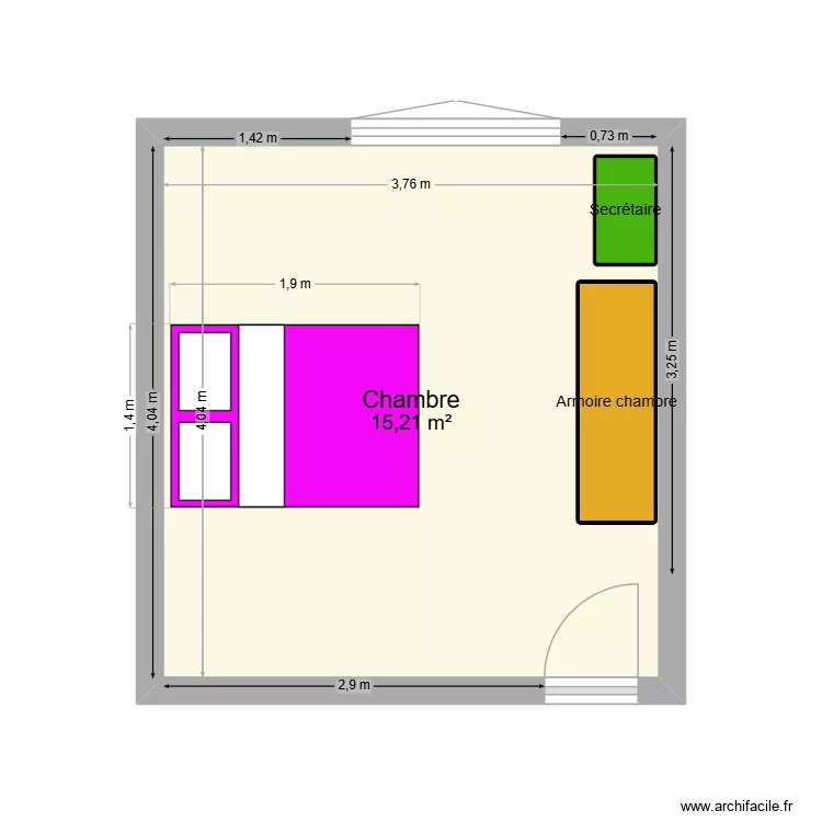 Chambre. Plan de Chambre. Plan de