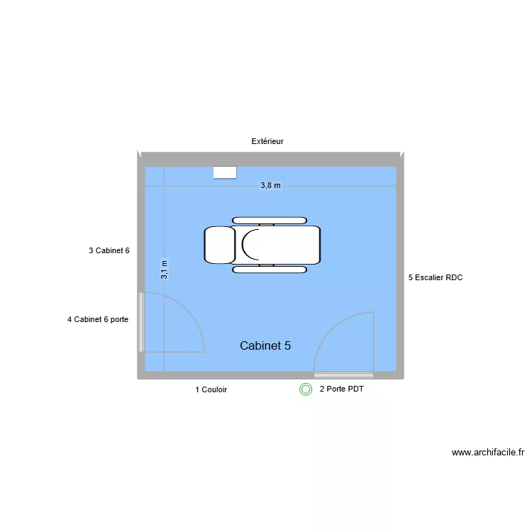 10511 Cabinet 5. Plan de 1  et 12 m²