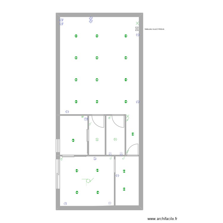 Sous sol Sainte Luce V2. Plan de 5 pièces et 29 m2