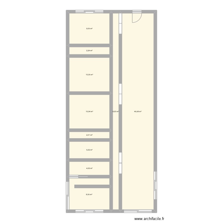 Calzola 2. Plan de 10 pièces et 105 m2
