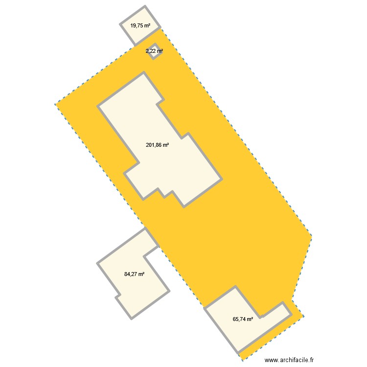 Actuel. Plan de 5 pièces et 374 m2