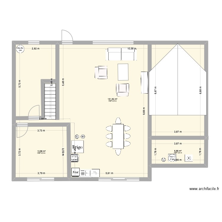 maison 35230. Plan de 3 pièces et 123 m2