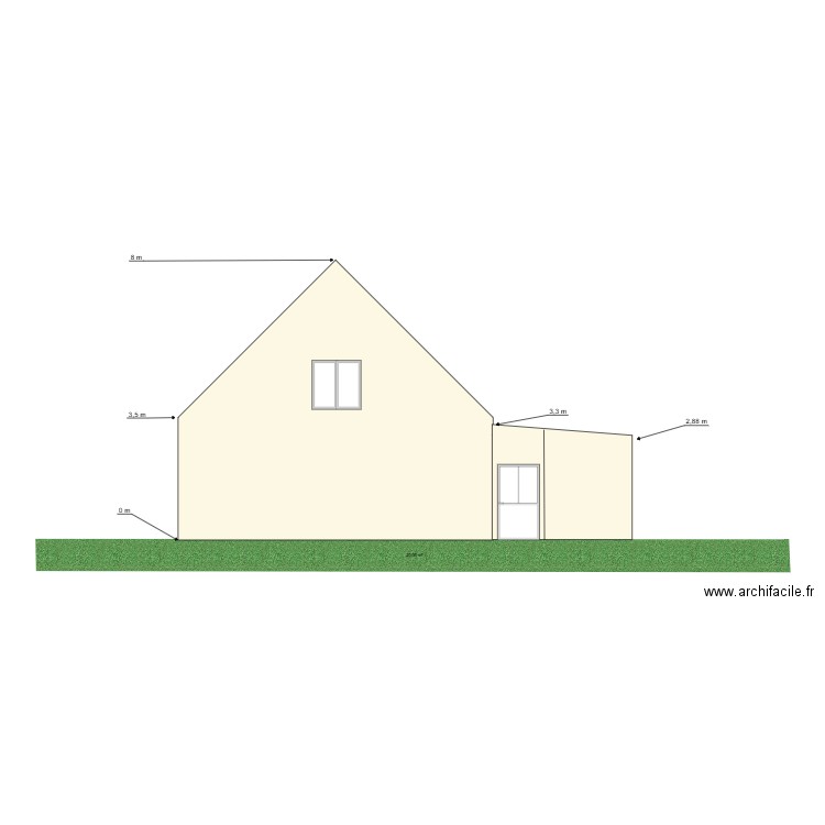 plan de facade face est. Plan de 0 pièce et 0 m2