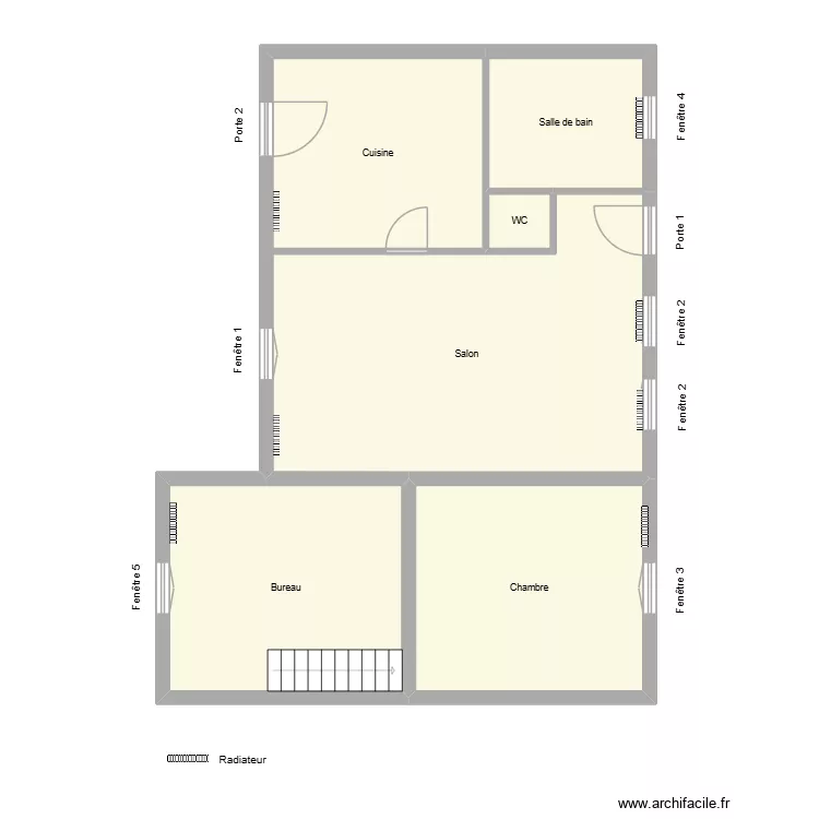 Grain niveau 1. Plan de 6 Pièces et 91 m² Grain niveau 1. Plan de 6 Pièces et 91 m²