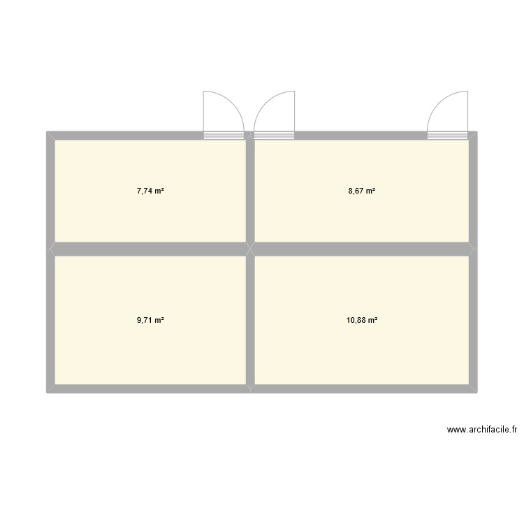 essai. Plan de 4 pièces et 37 m2