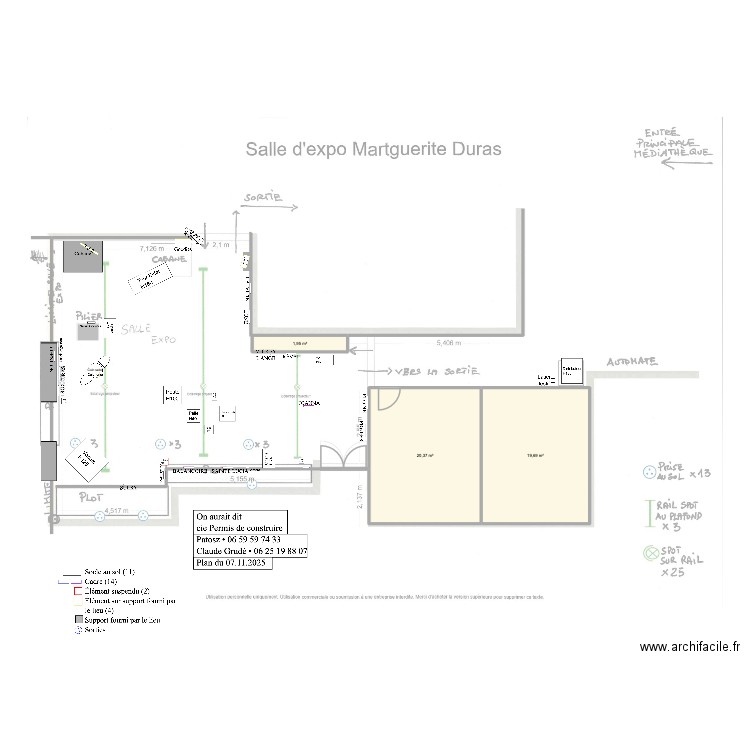 Marguerite Duras. Plan de 3 pièces et 42 m2