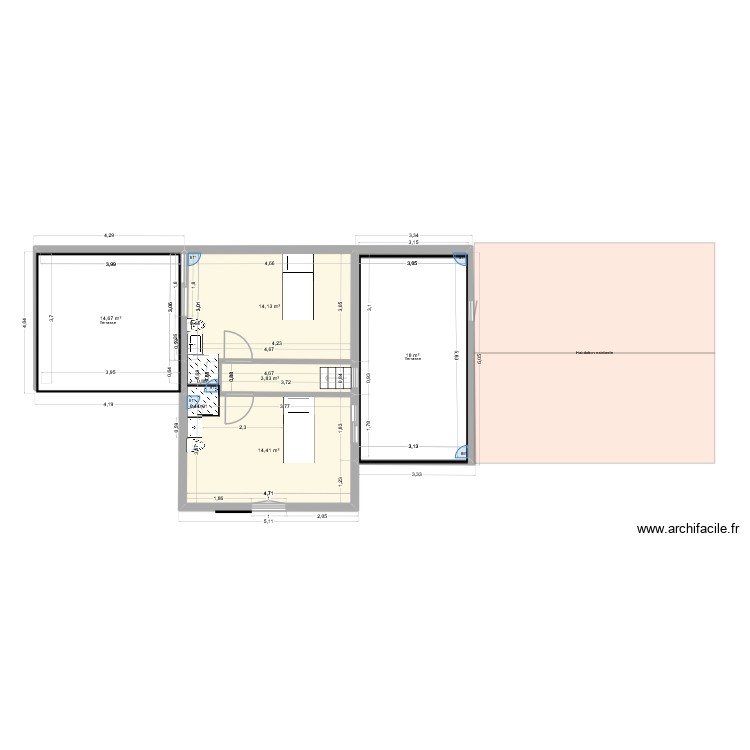 Projet 1er &eacute;tage. Plan de 0 pièce et 0 m2