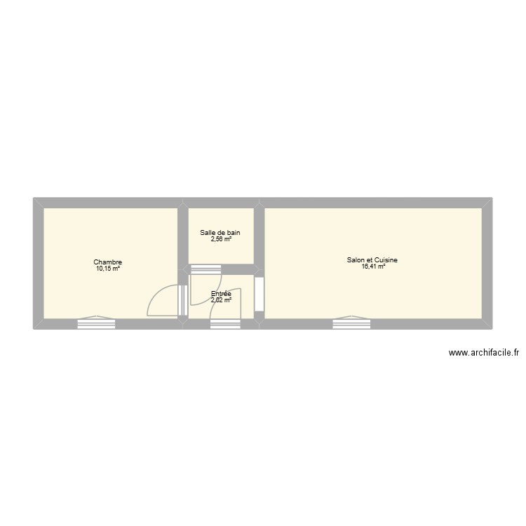 Maison 1. Plan de 4 pièces et 31 m2