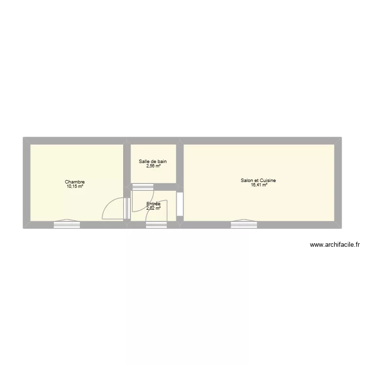 Maison 1. Plan de 4 pièces et 31 m²