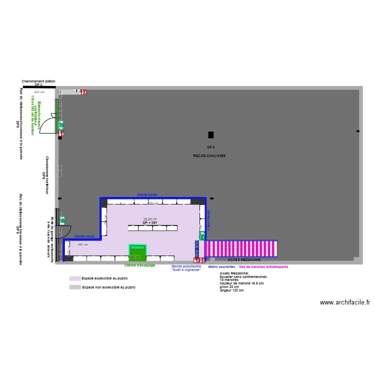 PADD ANGERS MEZZANINE APRES TRAVAUX. Plan de 0 pièce et 0 m2