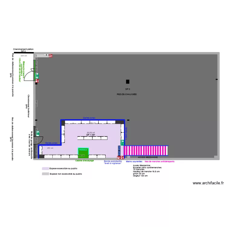PADD ANGERS MEZZANINE APRES TRAVAUX. Plan de 