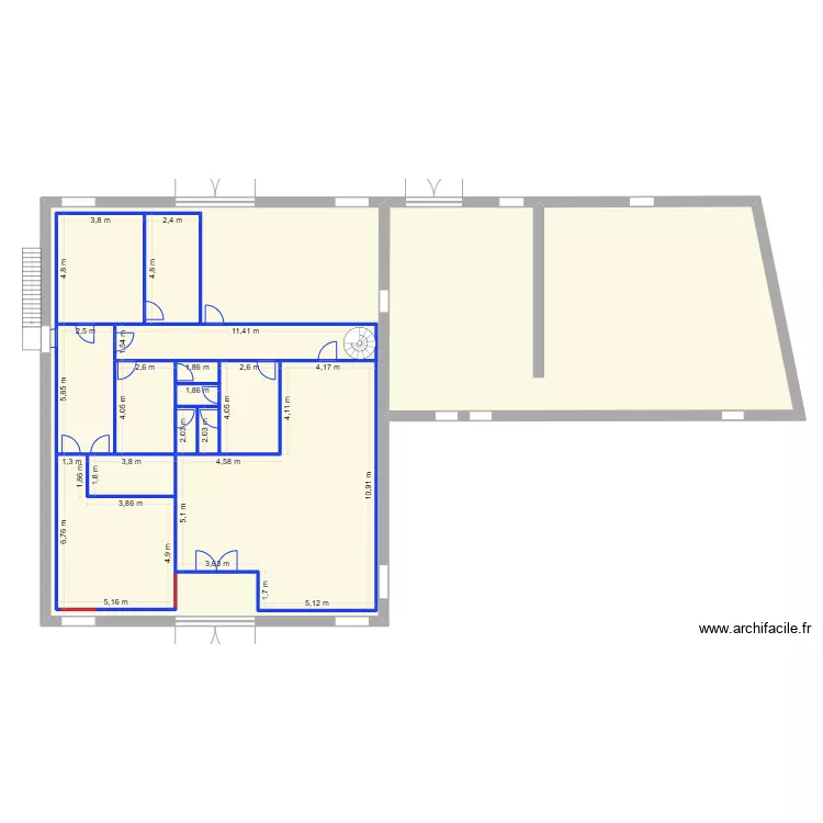 plan &eacute;tage GAEC la Moulde C&ocirc;t&eacute;. Plan de 