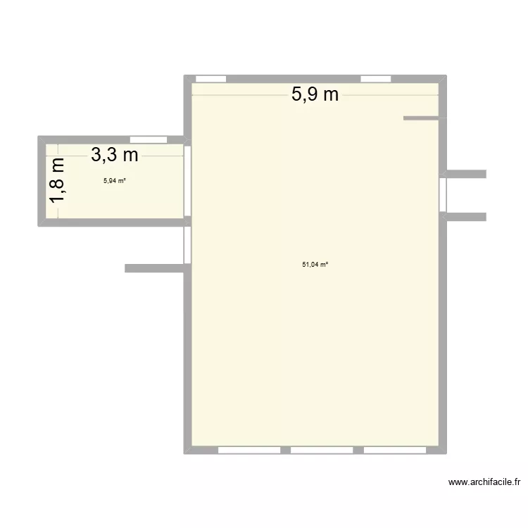 CUISINE. Plan de 2  et 57 m²