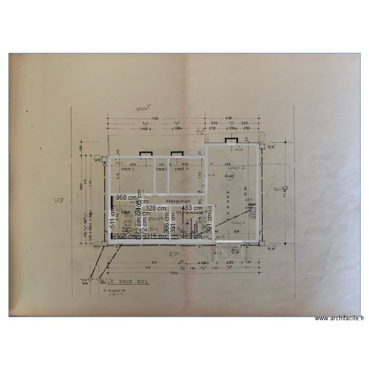 La Coulée Ss Sol. Plan de 7 pièces et 162 m2