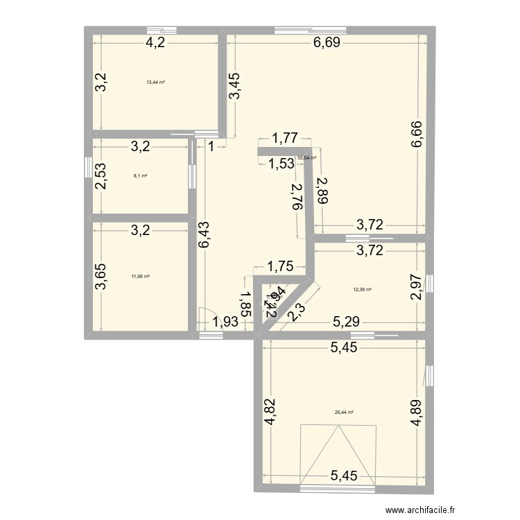 plan autre. Plan de 7 pièces et 128 m2