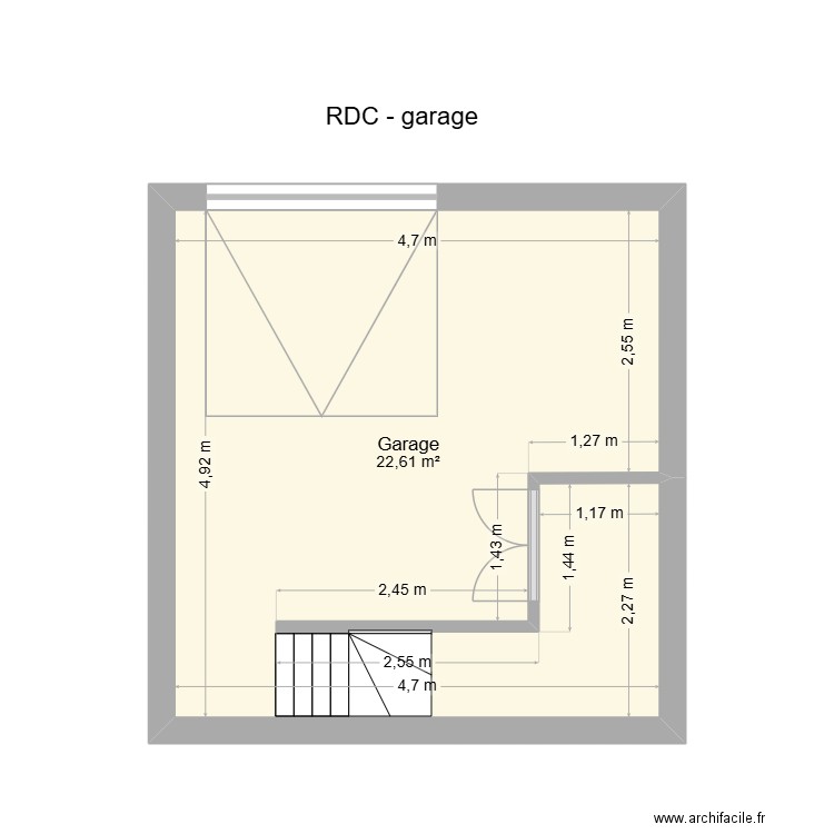 CHABERT RDC. Plan de 1 pièce et 23 m2