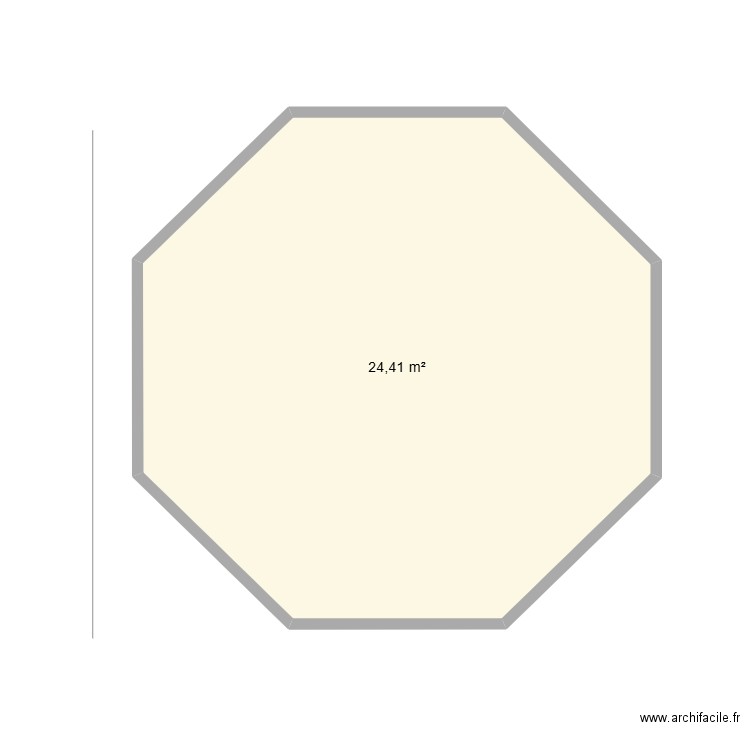 plan kota 25 + 2 extensions de 3x3. Plan de 1 pièce et 24 m2