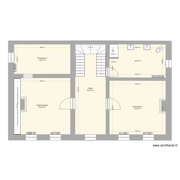Le Mondin 1er étage. Plan de 5 et 100 m² Le Mondin 1er étage. Plan de 5 et 100 m²