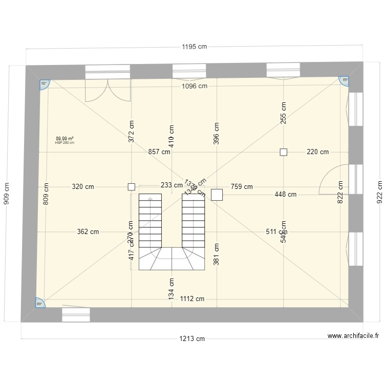 TRANCHE 2 A LA COTE. Plan de 1 pièce et 90 m2