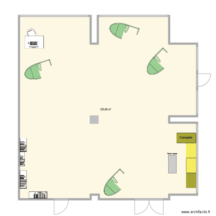 Kiosque. Plan de 1 pièce et 121 m2