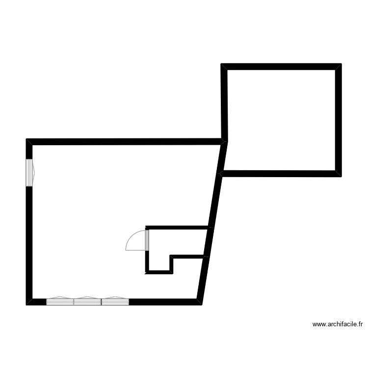 1 roses. Plan de 3  et 44 m²