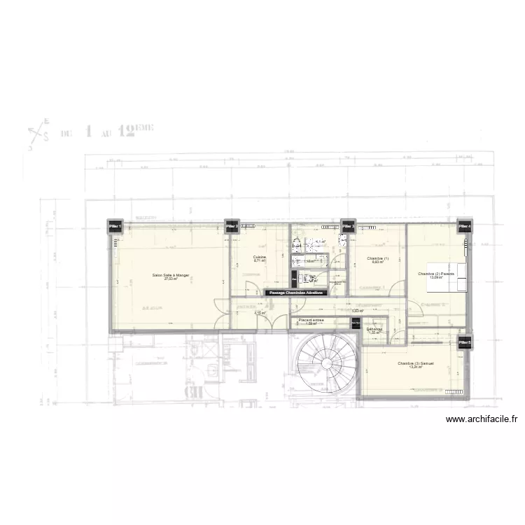 partag&eacute; Juliette sdb 2. Plan de 0 pièce et 0 m2