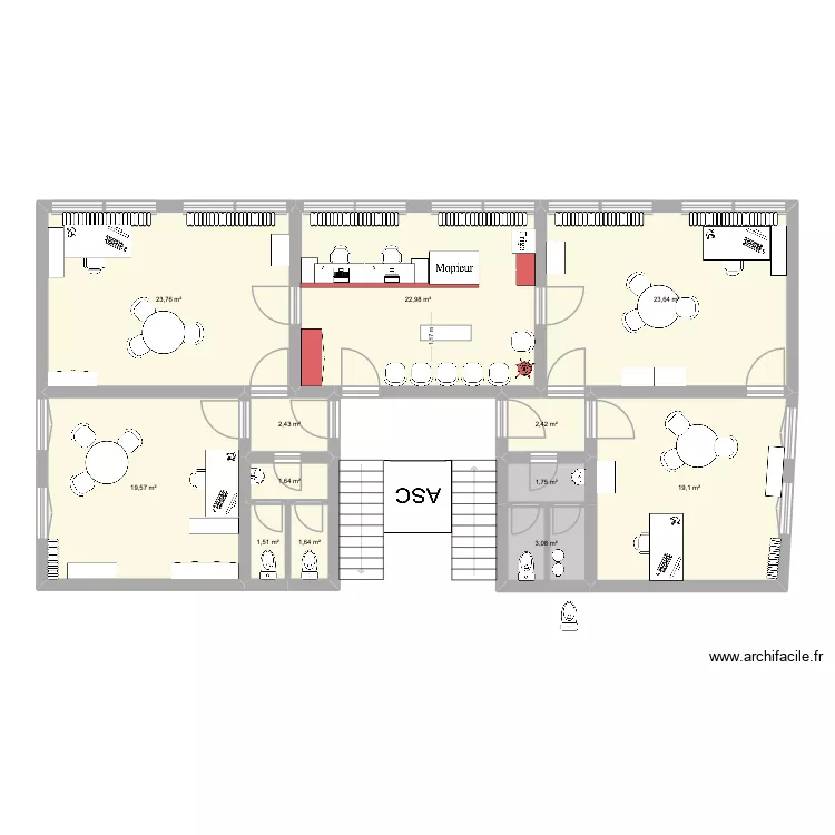 Cornavin - ideal. Plan de 12  et 124 m²