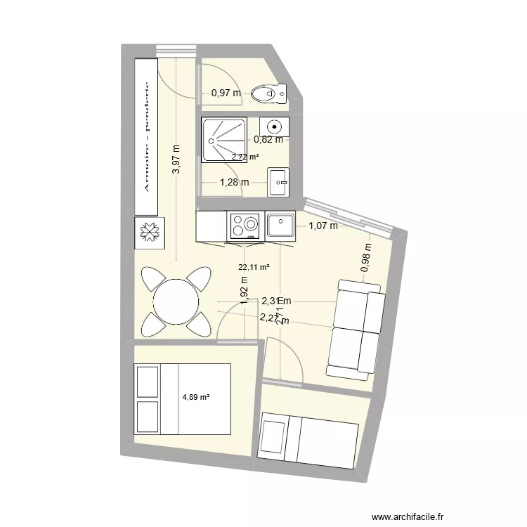 Lioran. Plan de 3  et 30 m²