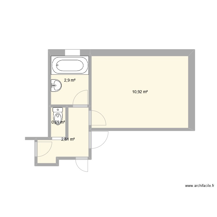 PLAN BOURGEOIS (avant). Plan de 4 pièces et 17 m2