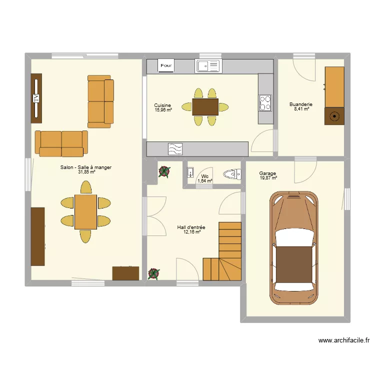 RDC Maison Rotheux . Plan de 