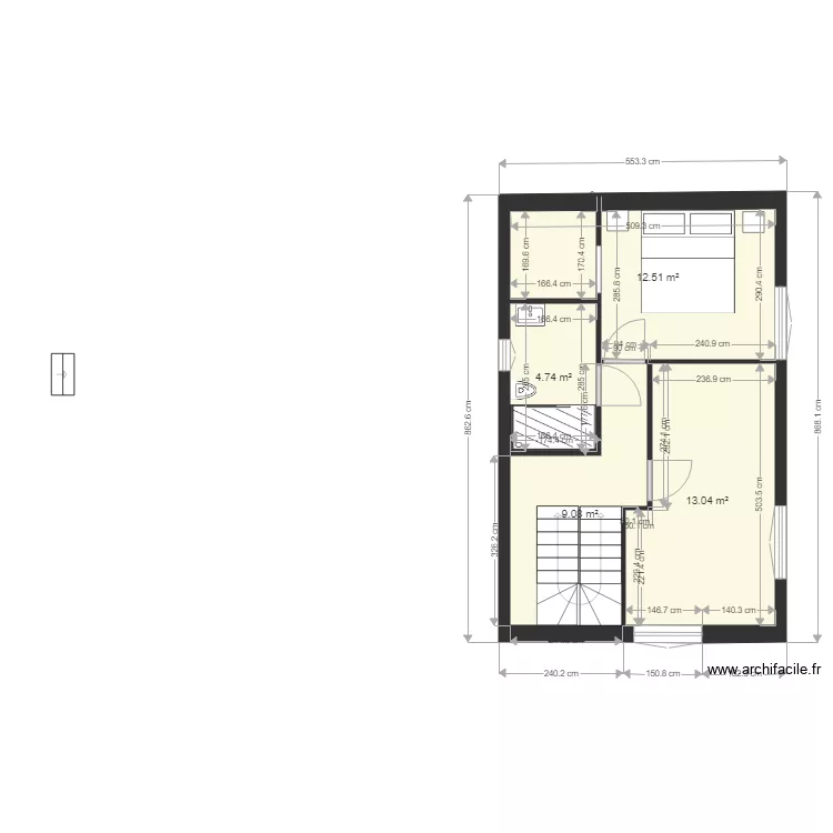 natacha surelevation 2026-10. Plan de 19  et 335 m²