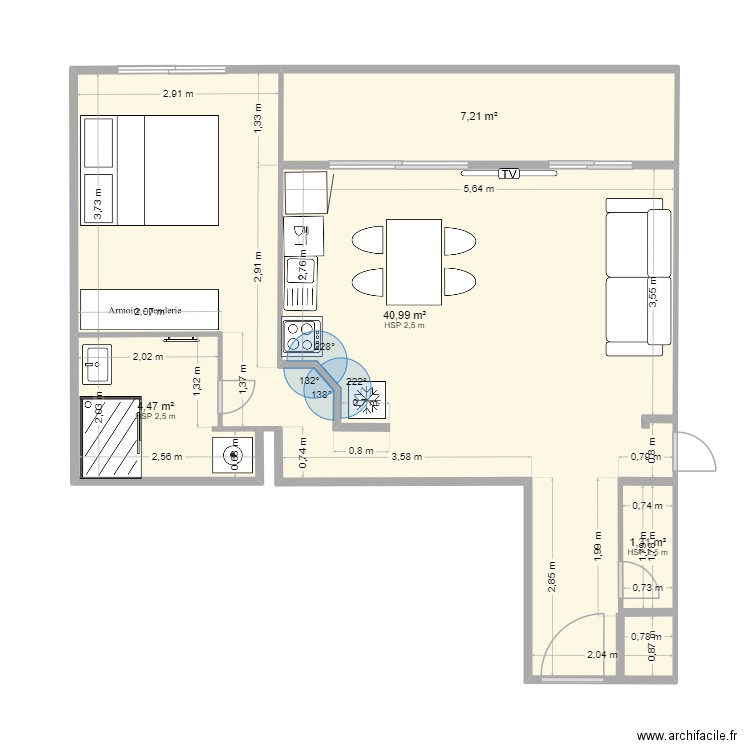 APP11. Plan de 4 pièces et 54 m2