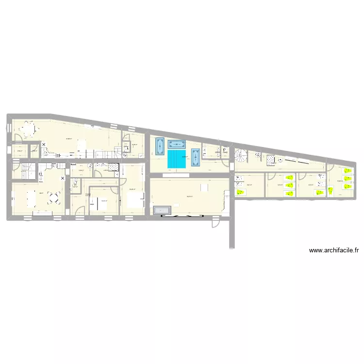 essai 1. Plan de 34  et 399 m²