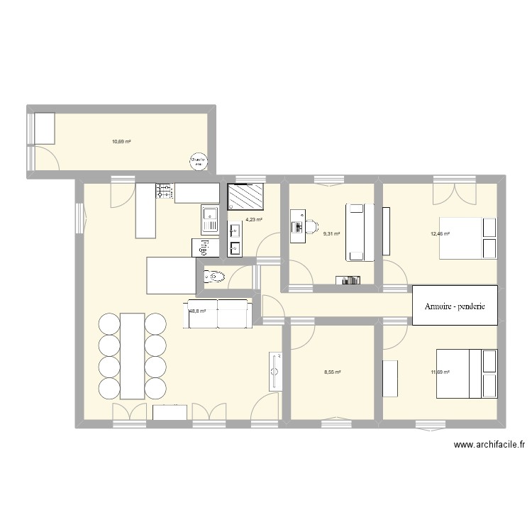 saintandree. Plan de 7 pièces et 106 m2